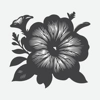 majestueus petunia bloem silhouet, een verbijsterend bloemen kunst inspiratie vector