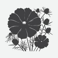 afdrukken verbijsterend coreopsis bloem silhouet, een zichtbaar genot in botanisch kunst vector