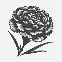 afdrukken boeiend anjer bloem silhouetten, kunstenaarstalent in bloemen schaduwen vector