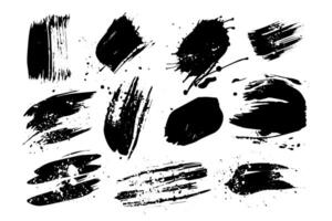 inkt plons banier reeks abstract vormen met Japans invloed en grungy textuur. vector