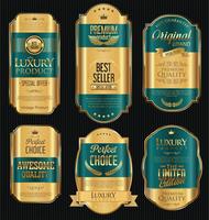 Luxe premium gouden insignes en labels vector