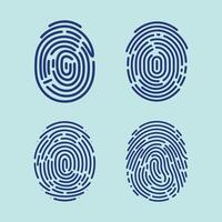 gebruiker vinger scannen icoon set. vingerafdruk tintje biometrisch ID kaart symbool. modern account vingerafdruk identificatie veiligheid teken verzameling. gebruiker herkenning scanner insigne vector