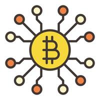 spaander met bitcoin teken crypto technologie gekleurde icoon of logo element vector
