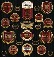 Luxe premium gouden insignes en labels vector