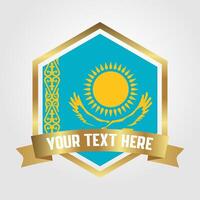 gouden luxe Kazachstan etiket illustratie vector