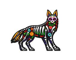 Mexicaans dag van de dood dier suiker schedel tatoeëren vector
