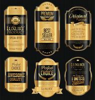 Luxe premium gouden insignes en labels vector