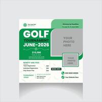 golf toernooi sociaal media post lay-out vector