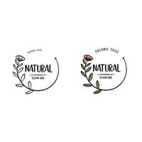 abstract logo ontwerp met hand- getrokken. biologisch voedsel , natuurlijk producten. minimaal boho stijl. vector