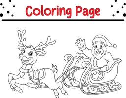 gelukkig Kerstmis kleur boek bladzijde voor volwassenen en kinderen vector