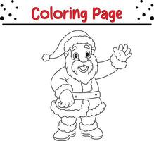 schattig de kerstman claus kleur boek bladzijde voor volwassenen en kinderen vector