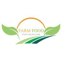 boerderij voedsel, natuurlijk boerderij en boerderij huis concept logo vector