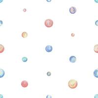 water bubbels. waterverf illustratie hand- getrokken met pastel kleuren turkoois, blauw, munt, koraal. naadloos gemakkelijk patroon kinderen s vector