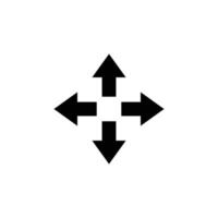 vier pijlen icoon. gemakkelijk solide stijl. pijl, richting, vierkant, weg, verkeer, keuze, pad, manier concept. zwart silhouet, glyph symbool. geïsoleerd. vector
