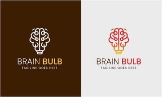 boom hersenen logo concept. menselijk verstand, geest groei, menselijk hersenen met macht lamp, hersenen met blad, logo concept idee symbool, hersenen opladen, hersenen verbeteren vector