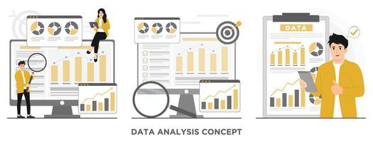 vlak gegevens analyse concept illustratie vector