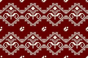 pixel patroon etnisch oosters traditioneel. ontwerp kleding stof patroon textiel Afrikaanse Indonesisch Indisch naadloos aztec stijl abstract illustratie vector