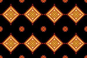 pixel patroon etnisch oosters traditioneel ontwerp kleding stof patroon textiel Afrikaanse Indonesisch Indisch naadloos aztec stijl abstract illustratie vector