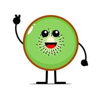 kiwi fruit mascotte of stripfiguur. eenvoudige kiwifruit clipart. vector