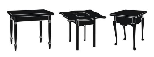 beeld van single tafels. stuk van de interieur vector