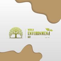wereld milieu dag. gelukkig milieu dag, 05 juni. gemakkelijk ontwerp voor groet kaart vector