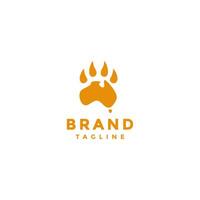 gemakkelijk Australisch wild spoor logo ontwerp. Australisch beer voetafdrukken logo ontwerp. vector
