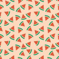watermeloen naadloos patroon tekenfilm verzameling vector