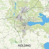 Kolding, Denemarken kaart poster kunst vector
