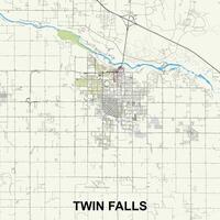 tweeling valt, Idaho, Verenigde staten kaart poster kunst vector
