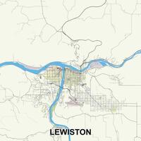 Lewiston, Idaho, Verenigde staten kaart poster kunst vector