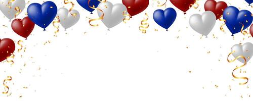 hart ballon en goud confetti vallend decoratie partij achtergrond kader illustratie vector