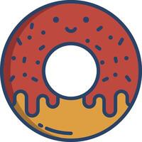 donuts lineair kleur illustratie vector