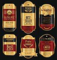 Luxe premium gouden insignes en labels vector