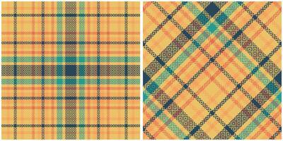 Schots Schotse ruit plaid naadloos patroon, schaakbord patroon. traditioneel Schots geweven kleding stof. houthakker overhemd flanel textiel. patroon tegel swatch inbegrepen. vector