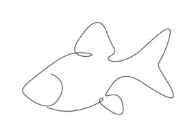 goudvis in een doorlopend lijn tekening premie illustratie vector
