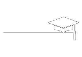 diploma uitreiking pet in een doorlopend lijn tekening pro illustratie vector