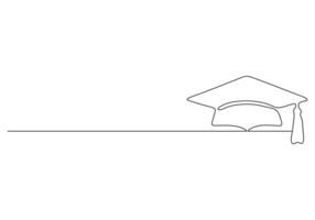 diploma uitreiking pet in een doorlopend lijn tekening pro illustratie vector