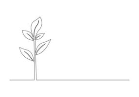 doorlopend single lijn kunst van groeit spruit ecologie concept pro illustratie vector