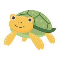 schattig schildpad. tekenfilm karakter. kawaii dier geïsoleerd Aan wit achtergrond. vector