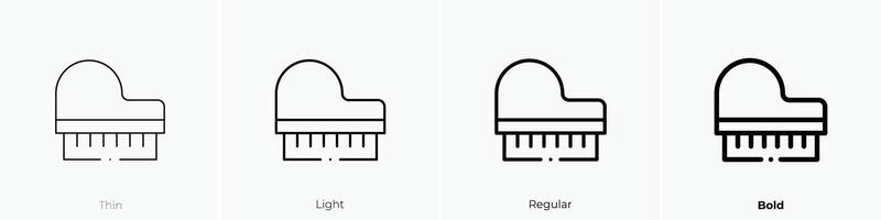 groots piano icoon. dun, licht, regelmatig en stoutmoedig stijl ontwerp geïsoleerd Aan wit achtergrond vector