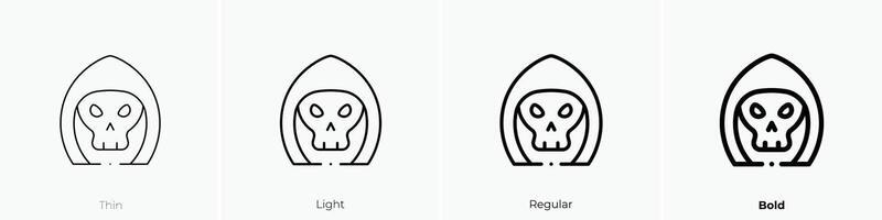 grimmig maaimachine icoon. dun, licht, regelmatig en stoutmoedig stijl ontwerp geïsoleerd Aan wit achtergrond vector