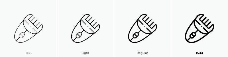 haar- tondeuse icoon. dun, licht, regelmatig en stoutmoedig stijl ontwerp geïsoleerd Aan wit achtergrond vector