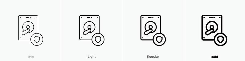 moeilijk schijf icoon. dun, licht, regelmatig en stoutmoedig stijl ontwerp geïsoleerd Aan wit achtergrond vector