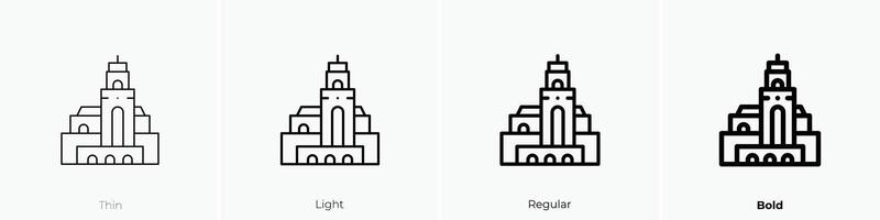 hassan moskee icoon. dun, licht, regelmatig en stoutmoedig stijl ontwerp geïsoleerd Aan wit achtergrond vector