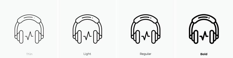 koptelefoon icoon. dun, licht, regelmatig en stoutmoedig stijl ontwerp geïsoleerd Aan wit achtergrond vector