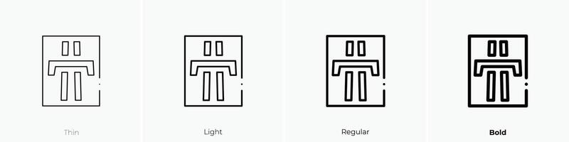 snelweg icoon. dun, licht, regelmatig en stoutmoedig stijl ontwerp geïsoleerd Aan wit achtergrond vector