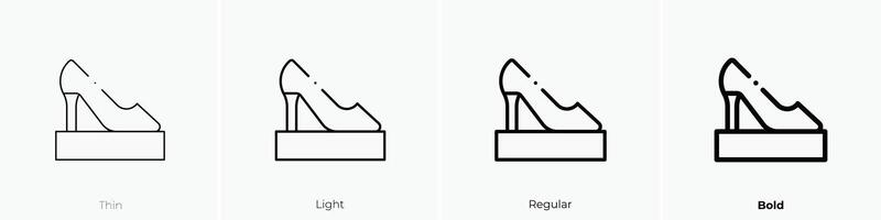 hoog hakken icoon. dun, licht, regelmatig en stoutmoedig stijl ontwerp geïsoleerd Aan wit achtergrond vector