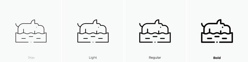 nijlpaard icoon. dun, licht, regelmatig en stoutmoedig stijl ontwerp geïsoleerd Aan wit achtergrond vector