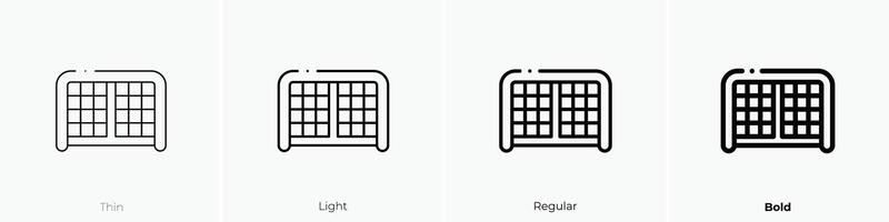 hockey doel icoon. dun, licht, regelmatig en stoutmoedig stijl ontwerp geïsoleerd Aan wit achtergrond vector