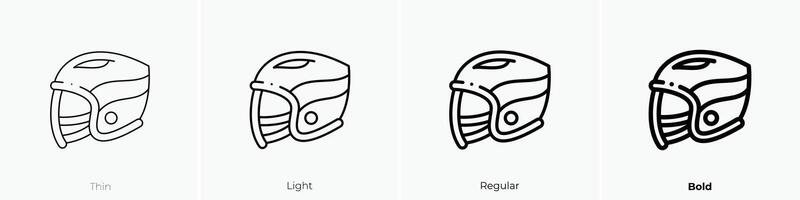 hockey helm icoon. dun, licht, regelmatig en stoutmoedig stijl ontwerp geïsoleerd Aan wit achtergrond vector